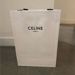 Celine White Shopping Bag